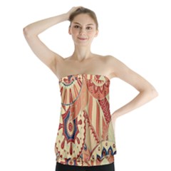 Pop Art Paisley Flowers Ornaments Multicolored 4 Strapless Top by EDDArt