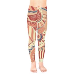 Pop Art Paisley Flowers Ornaments Multicolored 4 Kids  Legging by EDDArt