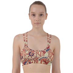 Pop Art Paisley Flowers Ornaments Multicolored 4 Line Them Up Sports Bra by EDDArt