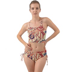 Pop Art Paisley Flowers Ornaments Multicolored 4 Mini Tank Bikini Set by EDDArt