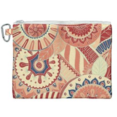 Pop Art Paisley Flowers Ornaments Multicolored 4 Canvas Cosmetic Bag (xxl) by EDDArt