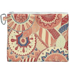 Pop Art Paisley Flowers Ornaments Multicolored 4 Canvas Cosmetic Bag (xxxl) by EDDArt