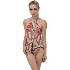 Pop Art Paisley Flowers Ornaments Multicolored 4 Go With The Flow One Piece Swimsuit by EDDArt