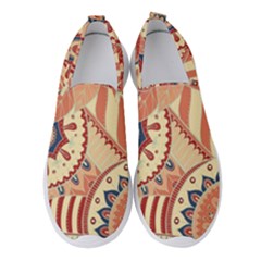 Pop Art Paisley Flowers Ornaments Multicolored 4 Women s Slip On Sneakers by EDDArt