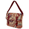 Pop Art Paisley Flowers Ornaments Multicolored 4 Background Solid Dark Red Buckle Messenger Bag View2