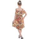 Pop Art Paisley Flowers Ornaments Multicolored 4 Kids  Cut Out Shoulders Chiffon Dress View2