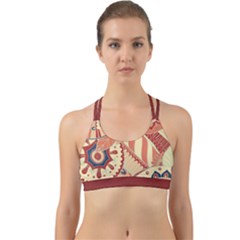 Pop Art Paisley Flowers Ornaments Multicolored 4 Background Solid Dark Red Back Web Sports Bra by EDDArt