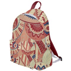 Pop Art Paisley Flowers Ornaments Multicolored 4 Background Solid Dark Red The Plain Backpack by EDDArt