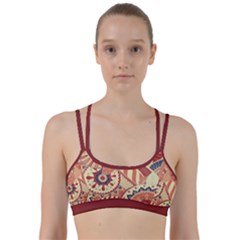 Pop Art Paisley Flowers Ornaments Multicolored 4 Background Solid Dark Red Line Them Up Sports Bra