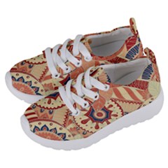 Pop Art Paisley Flowers Ornaments Multicolored 4 Background Solid Dark Red Kids  Lightweight Sports Shoes