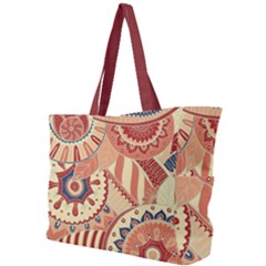 Pop Art Paisley Flowers Ornaments Multicolored 4 Background Solid Dark Red Simple Shoulder Bag