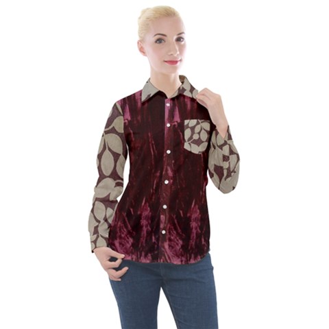 Grasmere Red Alt 1 Women s Long Sleeve Pocket Shirt by DeneWestUK