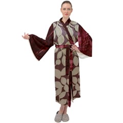 Grasmere Red Alt 2 Maxi Tie Front Velour Kimono