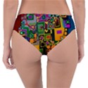 Modern Geometric Art   Dancing In The City Background Solid Dark Blue Reversible Classic Bikini Bottoms View2