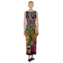 Modern Geometric Art   Dancing In The City Background Solid Dark Blue Fitted Maxi Dress View2