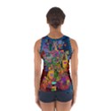 Modern Geometric Art   Dancing In The City Background Solid Dark Blue Sport Tank Top  View2