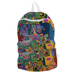 Modern Geometric Art   Dancing In The City Background Solid Dark Blue Foldable Lightweight Backpack by EDDArt