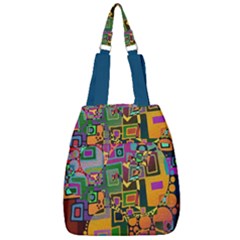 Modern Geometric Art   Dancing In The City Background Solid Dark Blue Center Zip Backpack by EDDArt