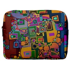 Modern Geometric Art   Dancing In The City Background Solid Dark Blue Make Up Pouch (large)