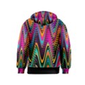 Multicolored Wave Distortion Zigzag Chevrons 2 Background Color Solid Black Kids  Zipper Hoodie View2