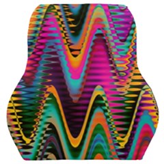 Multicolored Wave Distortion Zigzag Chevrons 2 Background Color Solid Black Car Seat Back Cushion  by EDDArt