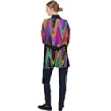 Multicolored Wave Distortion Zigzag Chevrons 2 Background Color Solid Black Velvet Kimono Robe View2