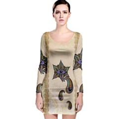 The Fantasy Eye, Mandala Design Long Sleeve Bodycon Dress by FantasyWorld7