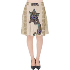 The Fantasy Eye, Mandala Design Velvet High Waist Skirt by FantasyWorld7