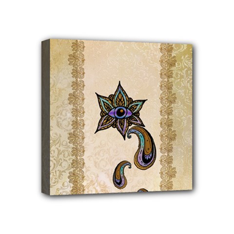 The Fantasy Eye, Mandala Design Mini Canvas 4  X 4  (stretched) by FantasyWorld7