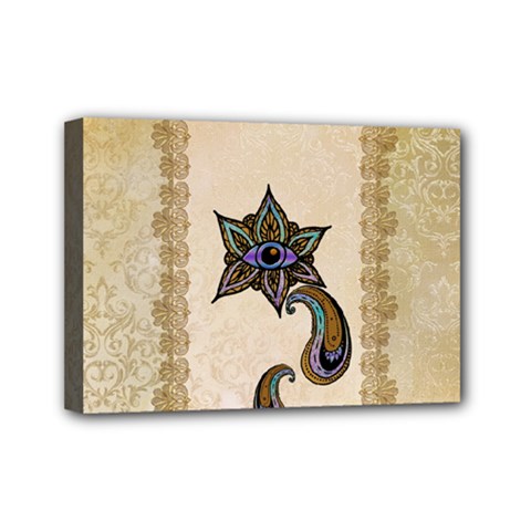 The Fantasy Eye, Mandala Design Mini Canvas 7  X 5  (stretched) by FantasyWorld7