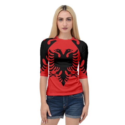 Albania Flag Quarter Sleeve Raglan Tee by FlagGallery