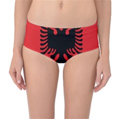 Albania Flag Mid-waist Bikini Bottoms by FlagGallery