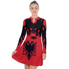 Albania Flag Long Sleeve Panel Dress by FlagGallery