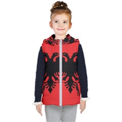 Albania Flag Kids  Hooded Puffer Vest by FlagGallery