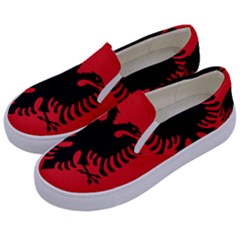 Albania Flag Kids  Canvas Slip Ons by FlagGallery