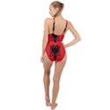 Albania Flag High Neck One Piece Swimsuit View2