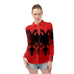 Albania Flag Long Sleeve Chiffon Shirt