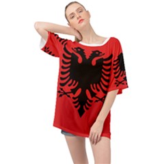 Albania Flag Oversized Chiffon Top