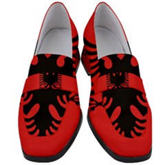 Albania Flag Women s Chunky Heel Loafers by FlagGallery