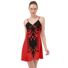 Albania Flag Summer Time Chiffon Dress