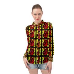 Peace Long Sleeve Chiffon Shirt