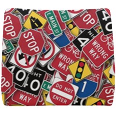 Road Signs Seat Cushion by ArtworkByPatrick