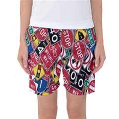 Road Signs Women s Basketball Shorts by ArtworkByPatrick