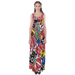 Road Signs Empire Waist Maxi Dress by ArtworkByPatrick