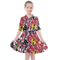 Road Signs Kids  All Frills Chiffon Dress