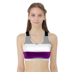 Asexual Pride Flag Lgbtq Sports Bra With Border by lgbtnation