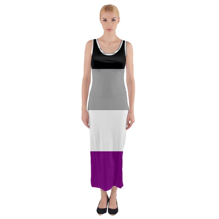 Asexual Pride Flag LGBTQ Fitted Maxi Dress