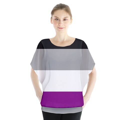 Asexual Pride Flag Lgbtq Batwing Chiffon Blouse by lgbtnation