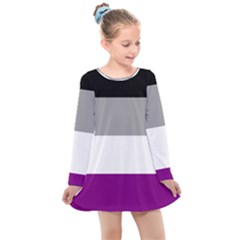 Asexual Pride Flag Lgbtq Kids  Long Sleeve Dress by lgbtnation