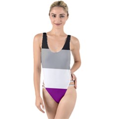 Asexual Pride Flag Lgbtq High Leg Strappy Swimsuit by lgbtnation